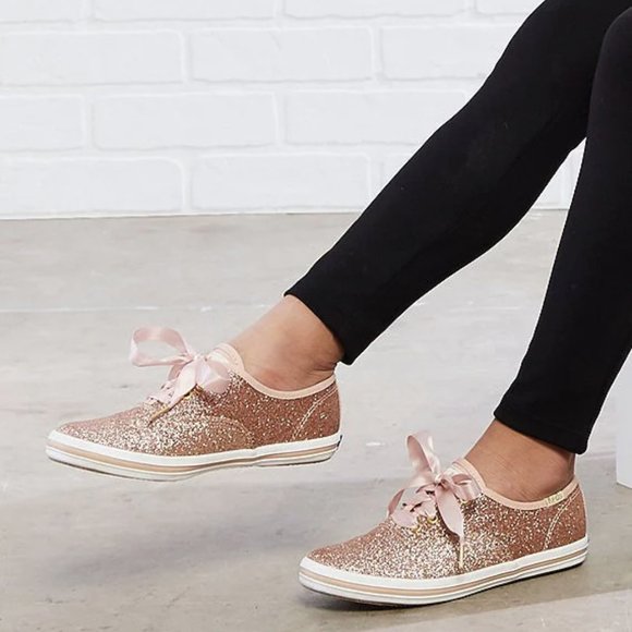 Keds x Kate Spade 7.5 to 8 women’s. Glitter Sneakers - Rose Gold - Picture 5 of 5